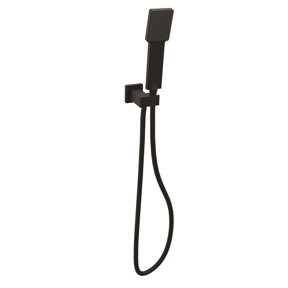 Artos Adjustable Flexible Hose Shower Kit with Integrated Water Outlet SQU Black