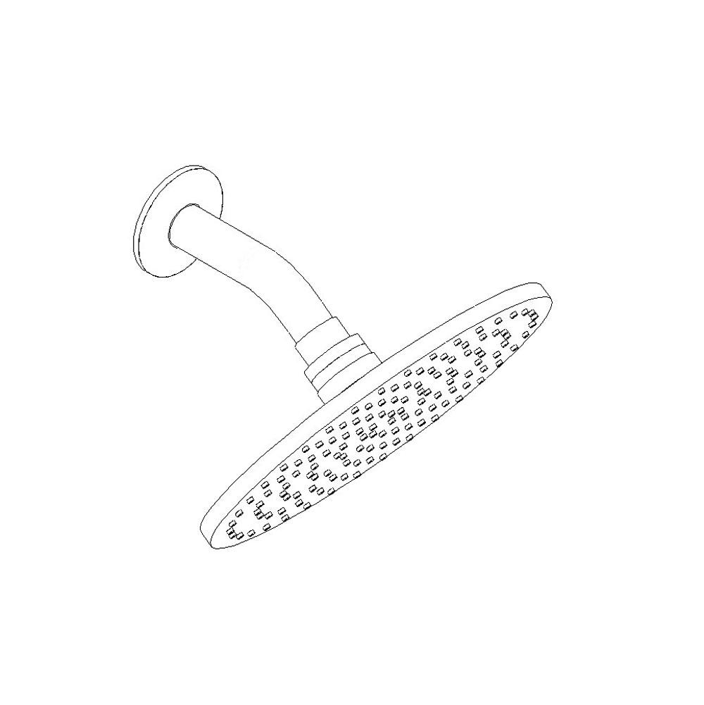 Artos 8'' Shower Rainhead with Angled Arm, Brushed Nickel