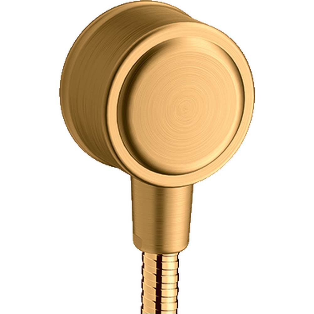 Axor Montreux Wall Outlet with Check Valves in Brushed Gold Optic