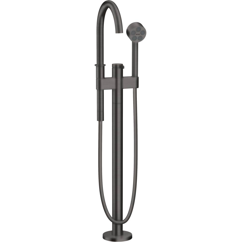 Axor ONE Freestanding Tub Filler Trim with 1.75 GPM Handshower in Brushed Black Chrome