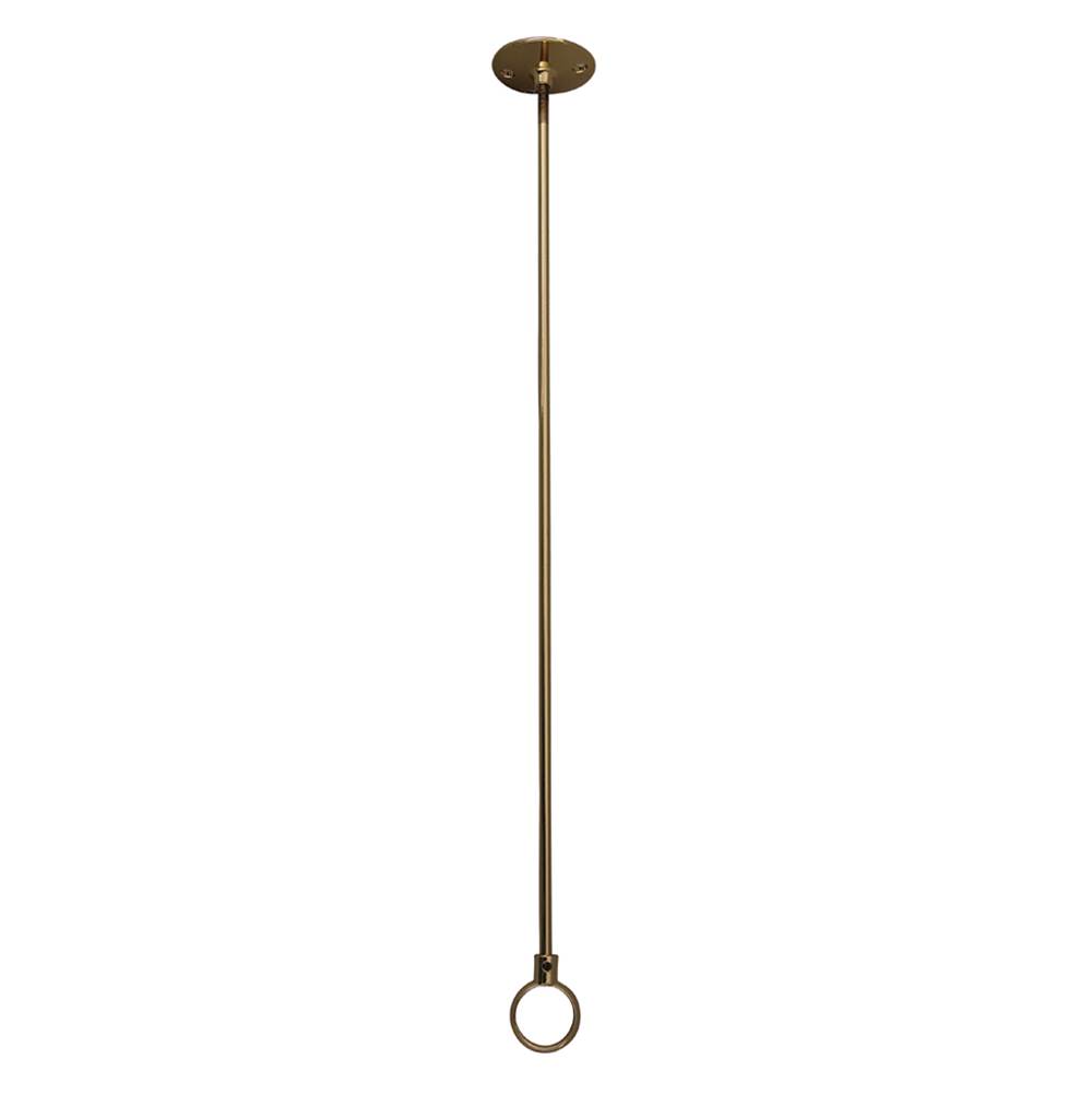 Barclay Ceiling Support, 28'' w/Flange Adjustable, Polished Brass