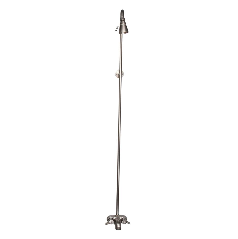 Barclay Diverter Bathcock w/Riser and Showerhead,Brushed Nickel