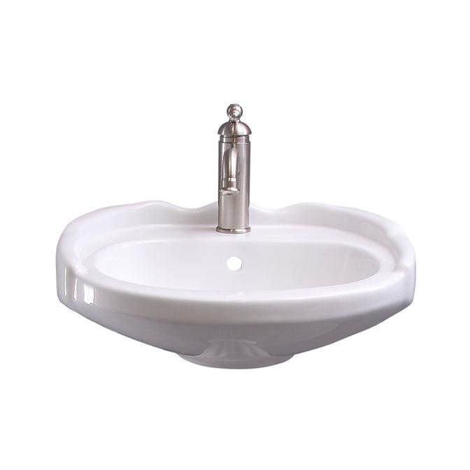 Barclay Silvi 20'' Wall Hung w/Overflow1 Faucet Hole, White