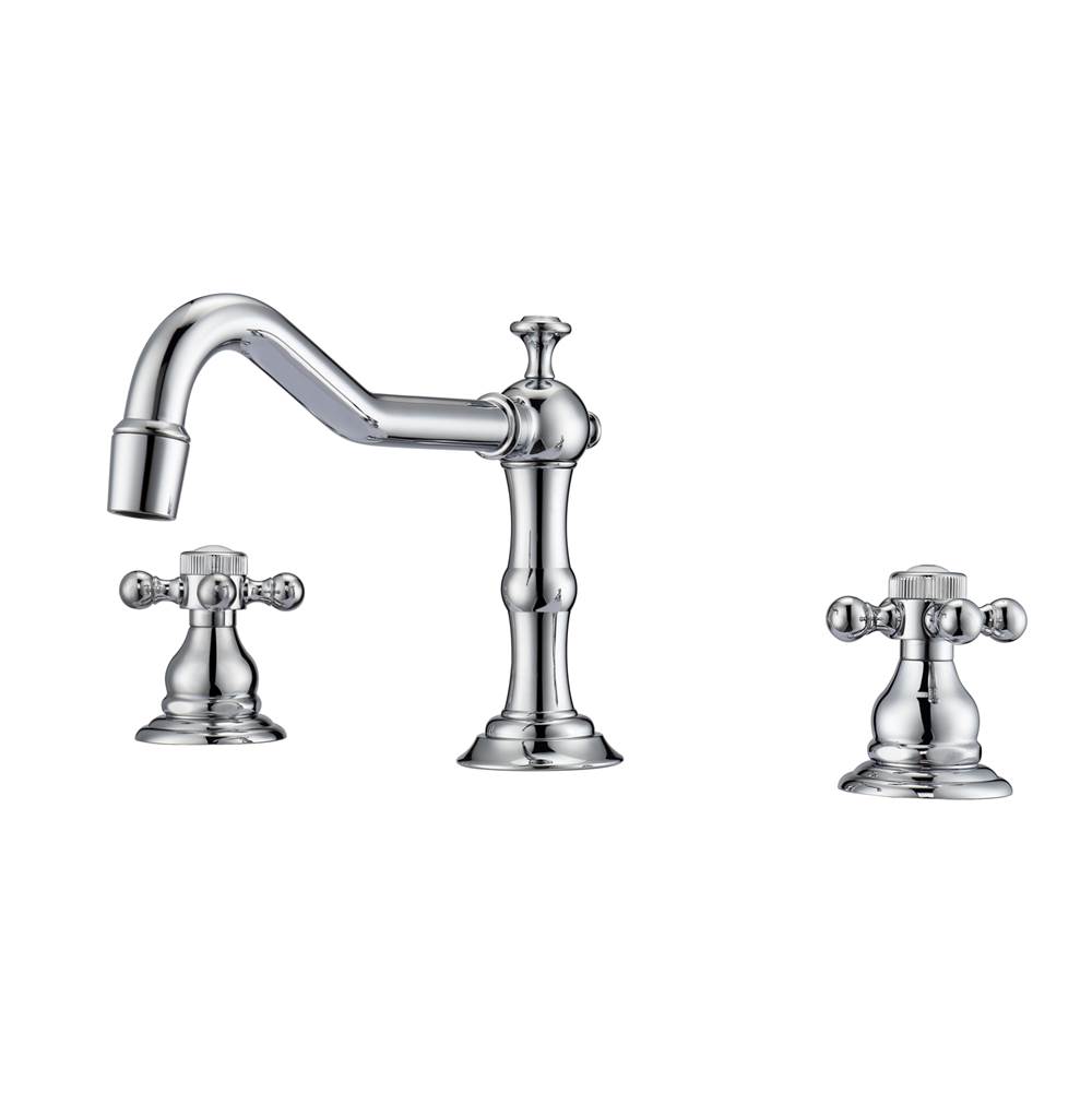 Barclay Roma 8''cc Lav Faucet, withHoses,Button Cross Handles, CP