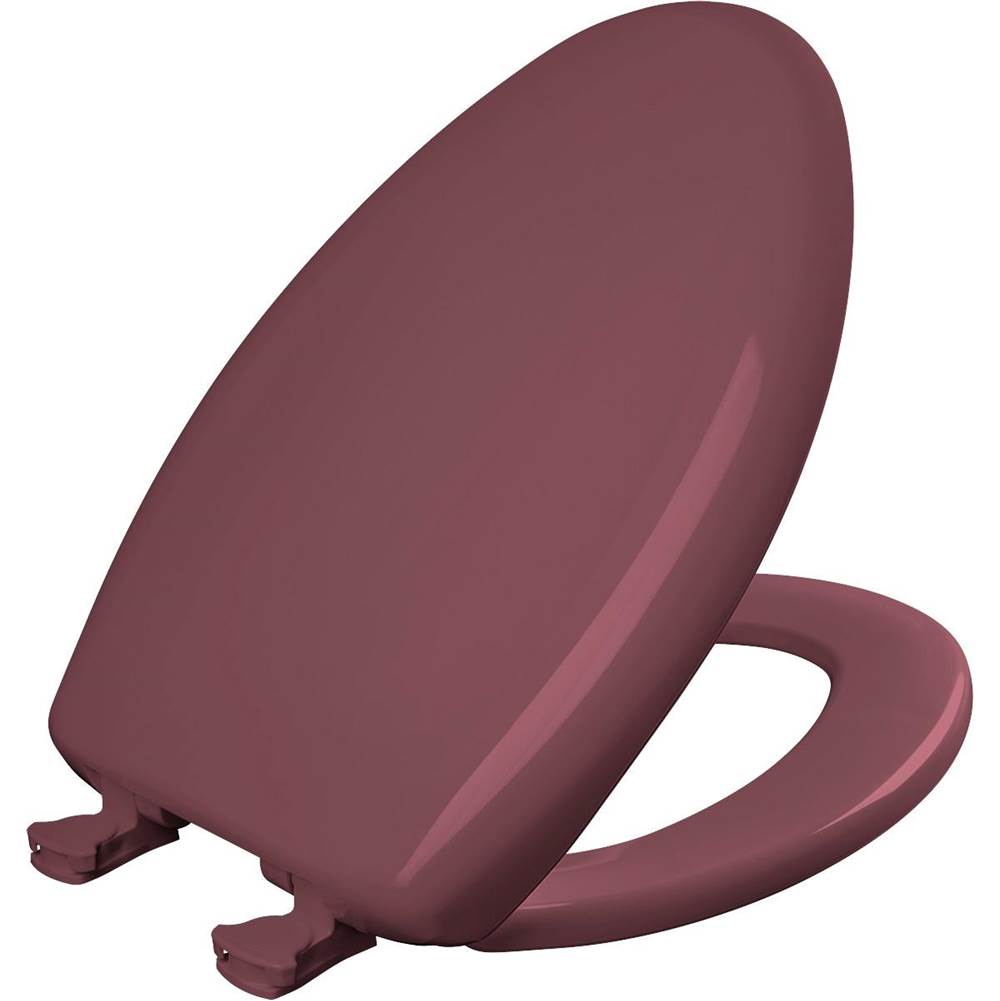 Bemis Elongated Plastic Toilet Seat with WhisperClose with EasyClean & Change Hinge and STA-TITE in Raspberry