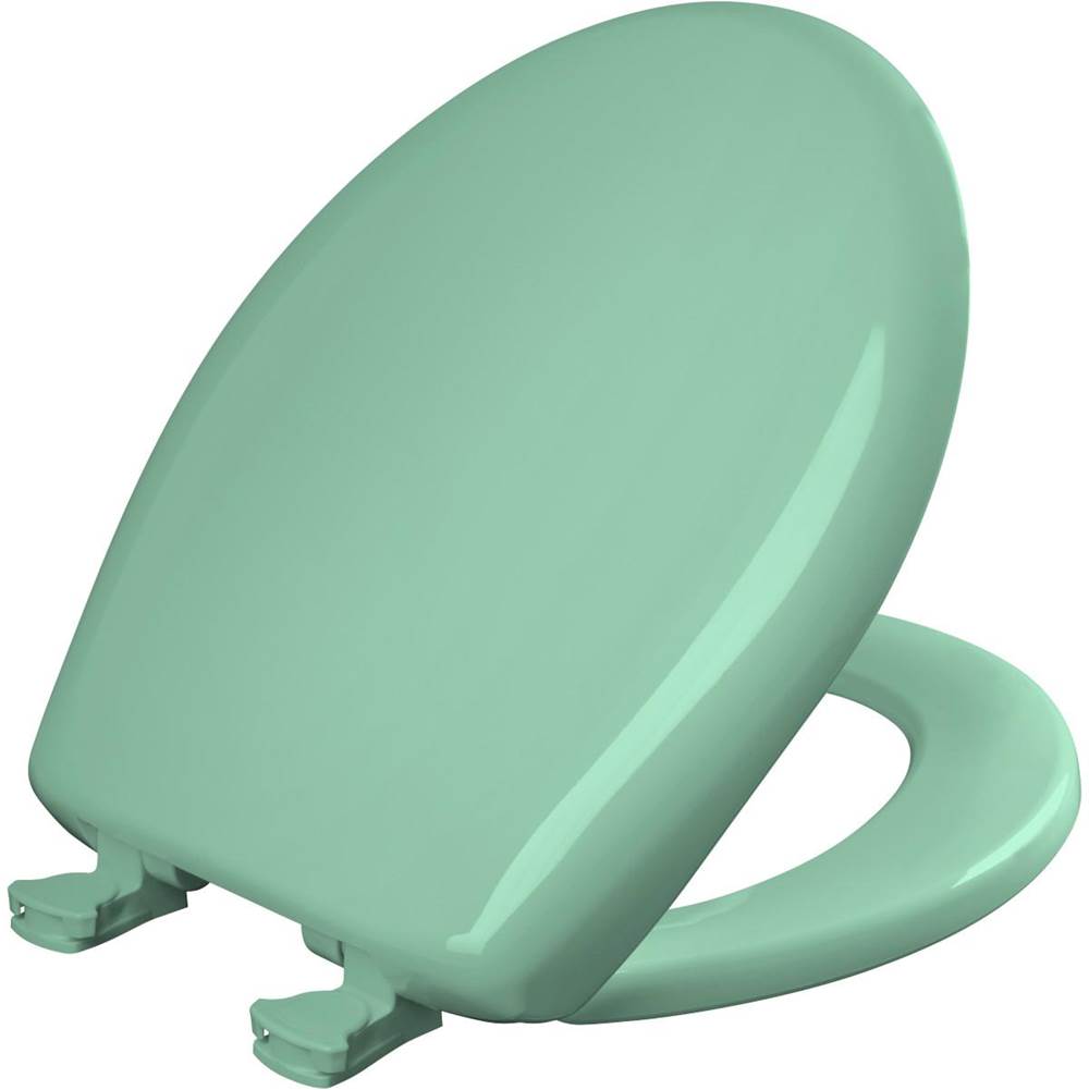 Bemis Round Plastic Toilet Seat with WhisperClose with EasyClean & Change Hinge and STA-TITE in Ming Green