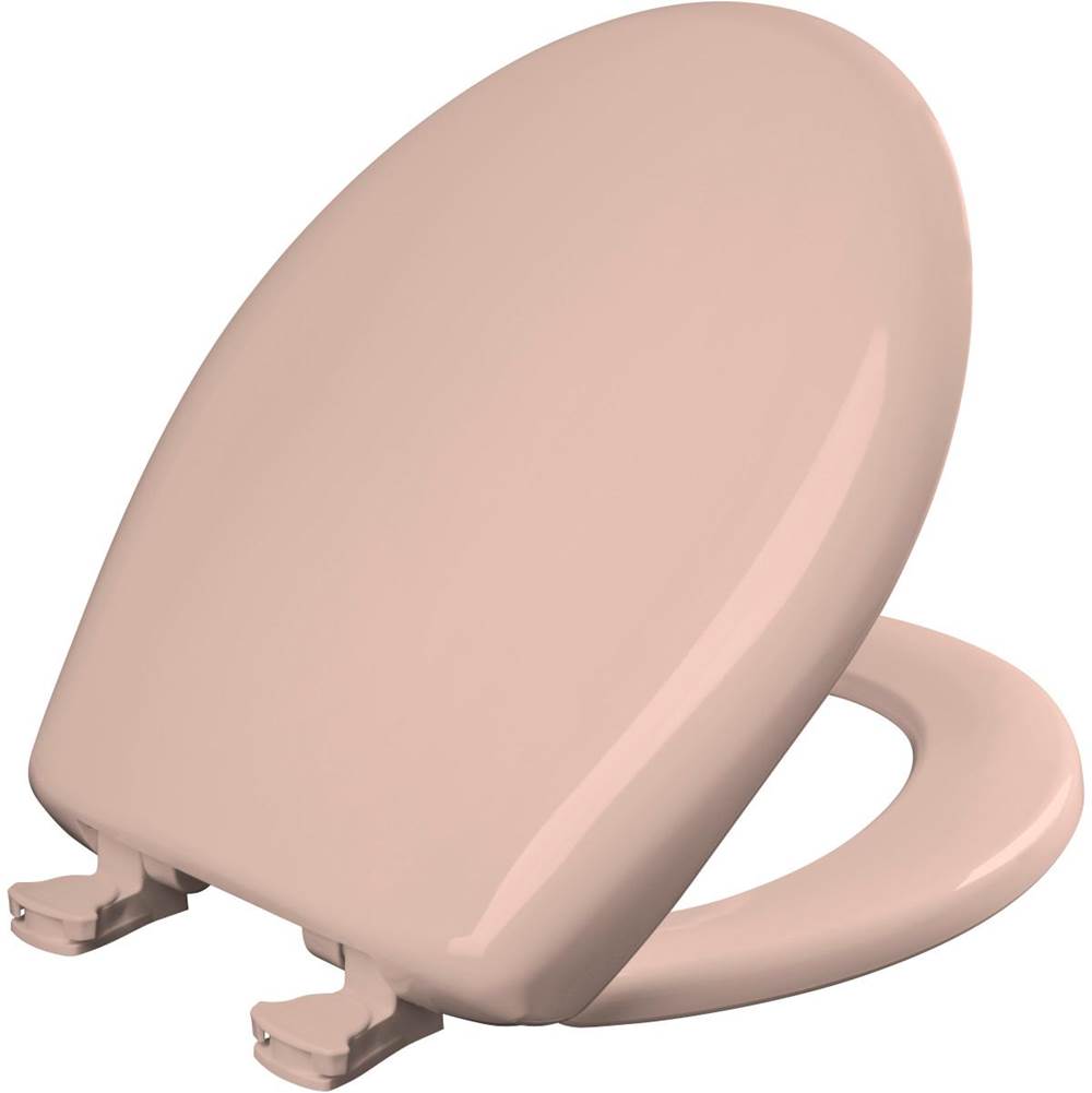 Bemis Round Plastic Toilet Seat with WhisperClose with EasyClean & Change Hinge and STA-TITE in Venetian Pink