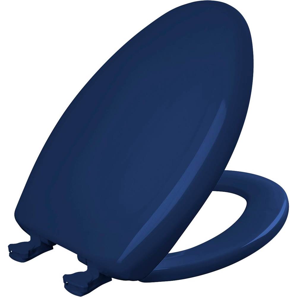 Bemis Elongated Plastic Toilet Seat with WhisperClose with EasyClean & Change Hinge and STA-TITE in Colonial Blue