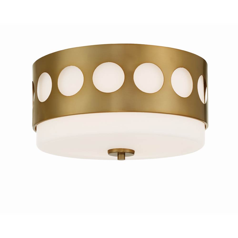 Crystorama Kirby 2 Light Vibrant Gold Ceiling Mount