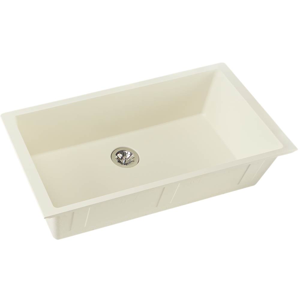 Elkay Reserve Selection Elkay Quartz Luxe 35-7/8'' x 19'' x 9'' Single Bowl Undermount Kitchen Sink with Perfect Drain, Parchment