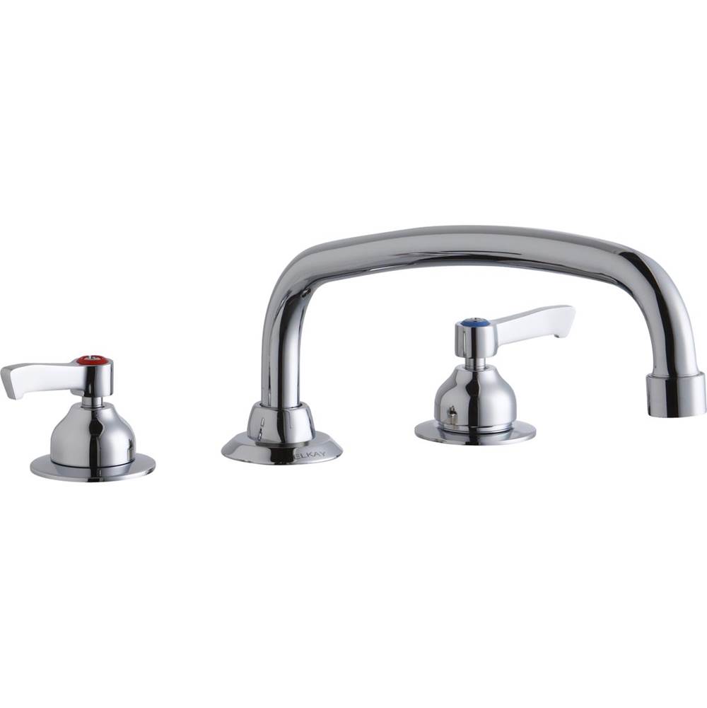 Elkay 8'' Centerset with Concealed Deck Faucet with 14'' Arc Tube Spout 2'' Lever Handles Chrome
