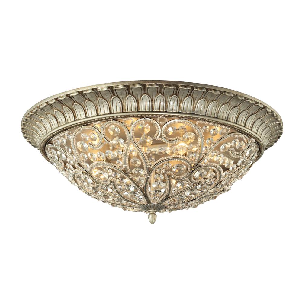 Elk Lighting Andalusia 24'' Wide 8-Light Flush Mount - Aged Silver