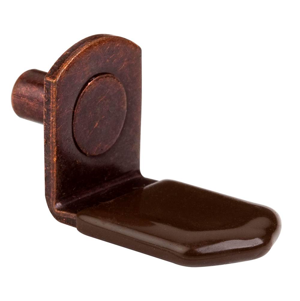 Hardware Resources Antique Copper 5 mm Pin Angled Shelf Support with 3/4'' Arm and Brown Sleeve - Priced and Sold by the Thousand