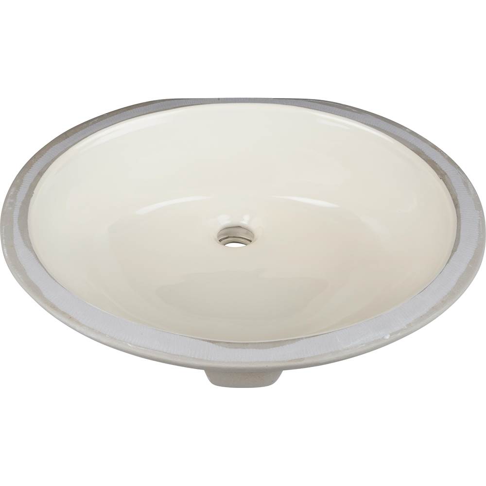 Hardware Resources 17-3/8'' L x 14-1/4'' W Parchment Oval Undermount Porcelain Bathroom Sink With Overflow