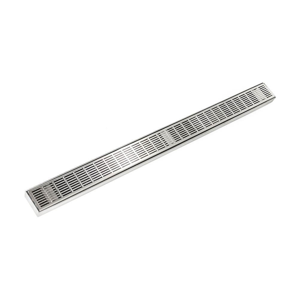 Infinity Drain 42'' FX Series Complete Kit with Perforated Slotted Grate in Satin Stainless
