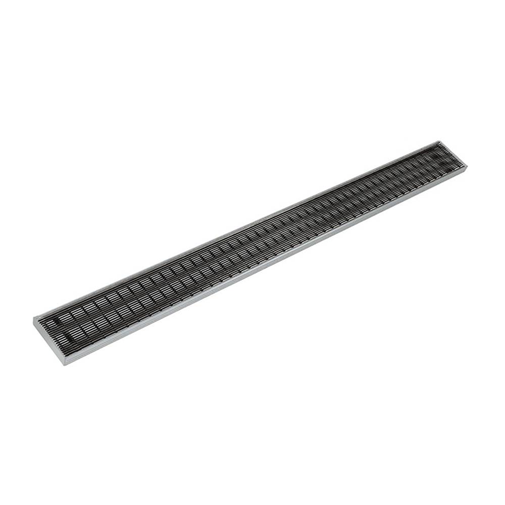 Infinity Drain 48'' S-PVC Series Complete Kit with 4'' Wedge Wire Grate in Matte Black