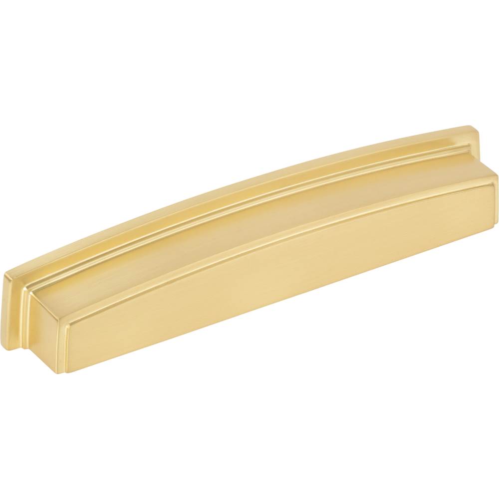 Jeffrey Alexander 160 mm Center Brushed Gold Square-to-Center Square Renzo Cabinet Cup Pull