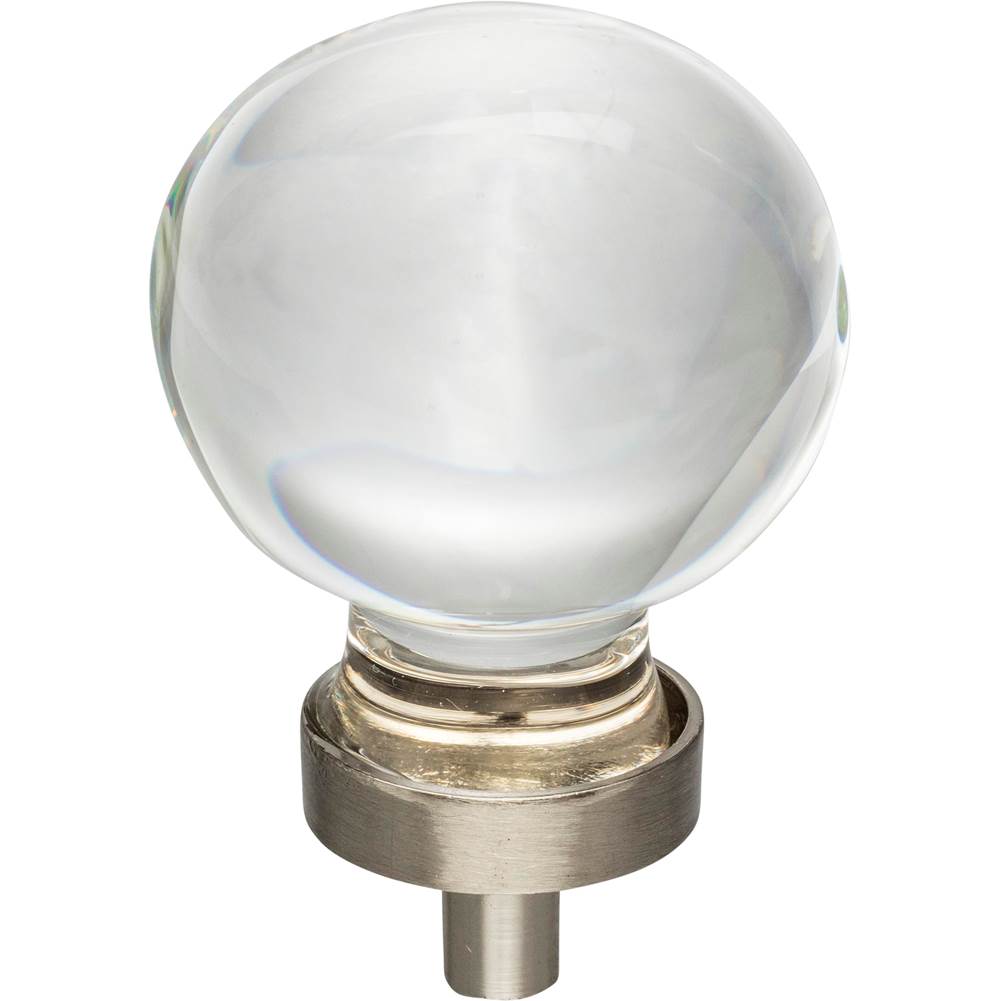 Jeffrey Alexander 1-3/8'' Diameter Satin Nickel Sphere Glass Harlow Cabinet Knob