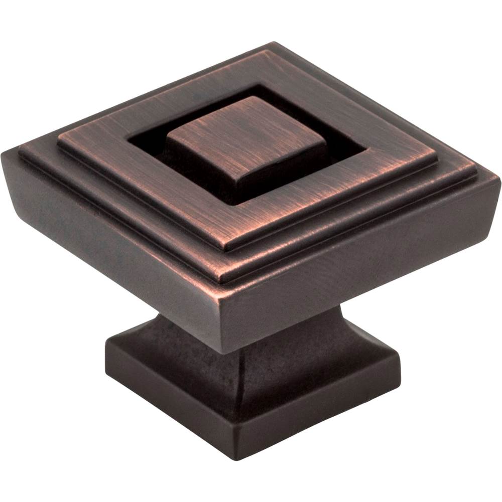 Jeffrey Alexander 1-1/4'' Overall Length Brushed Oil Rubbed Bronze Square Delmar Cabinet Knob