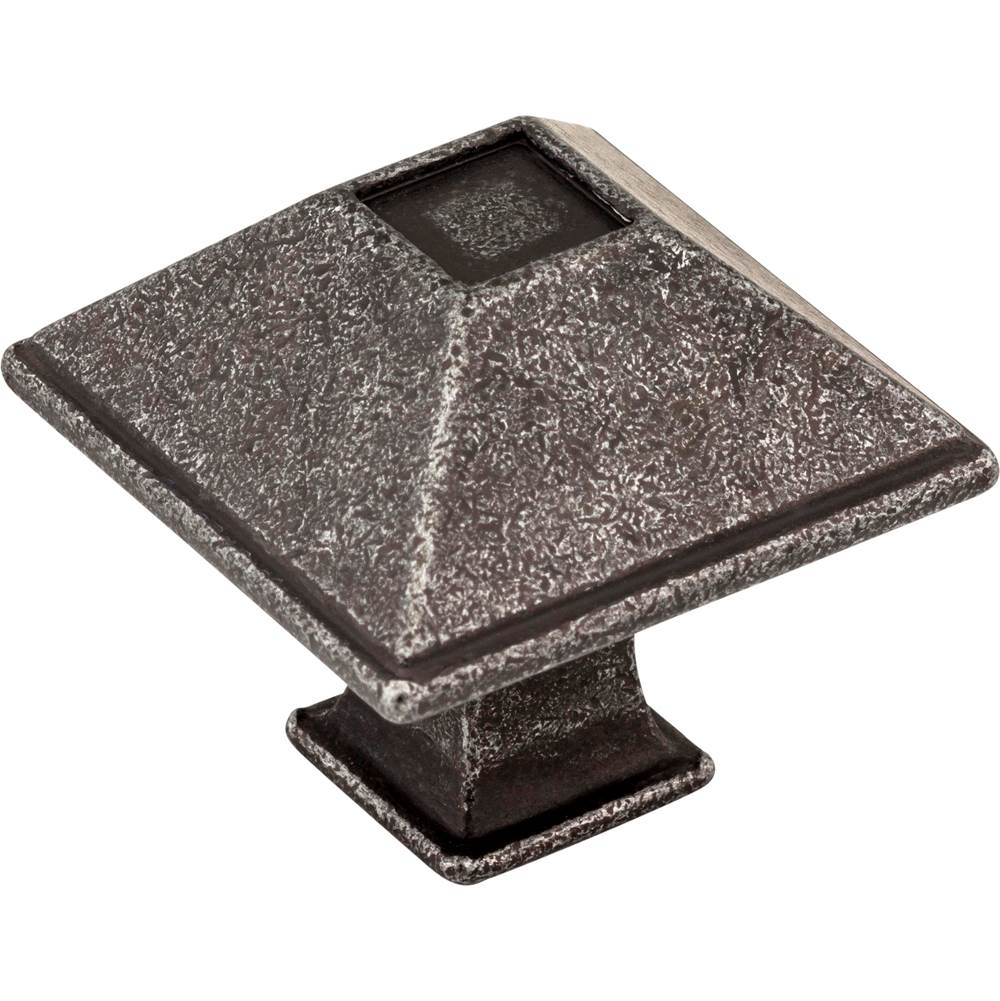Jeffrey Alexander 1-1/4'' Overall Length Distressed Antique Silver Square Tahoe Cabinet Knob