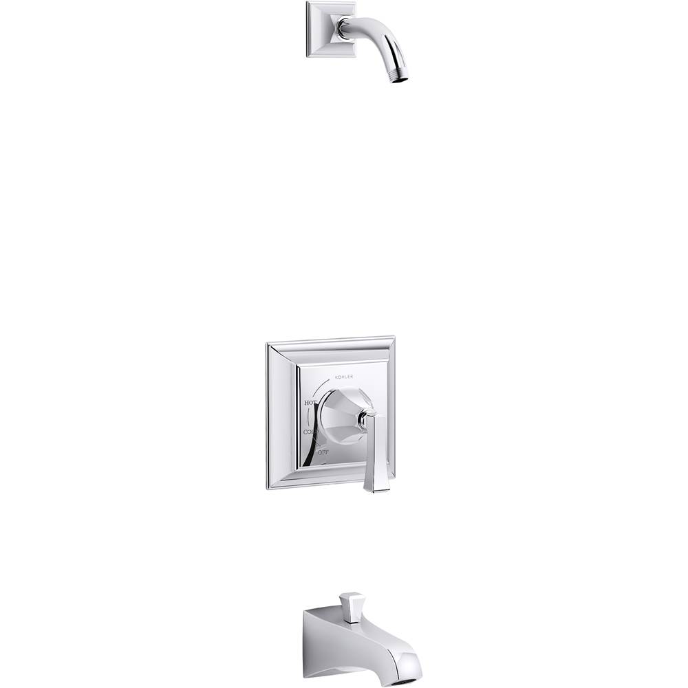 Kohler Memoirs® Stately Rite-Temp® bath and shower trim set with Deco lever handle and spout, less showerhead