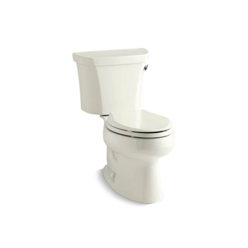 Kohler Wellworth® Two-piece elongated 1.28 gpf toilet with right-hand trip lever, tank cover locks, and insulated tank