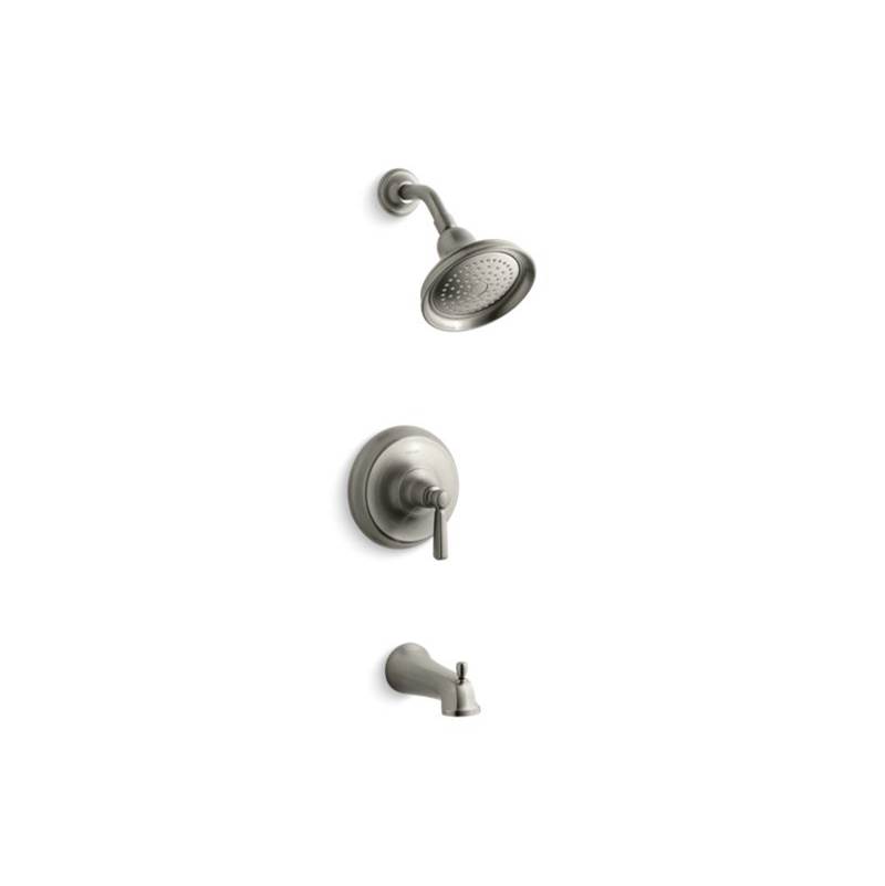 Kohler Bancroft® Rite-Temp(R) bath and shower valve trim with metal lever handle, slip-fit spout and 2.5 gpm showerhead