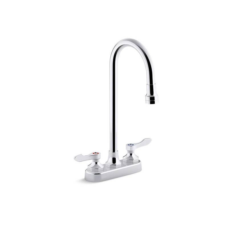 Kohler Triton® Bowe® 0.5 gpm centerset bathroom sink faucet with laminar flow, gooseneck spout and lever handles, drain not included