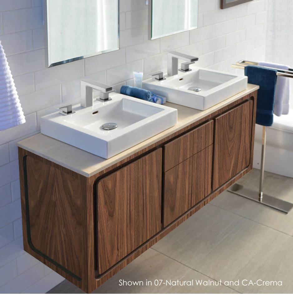 Lacava Wall-mount under-counter double vanity with 2 drawers and 2 doors  Two-tone finishes are premium class and need to be specified in detail.
