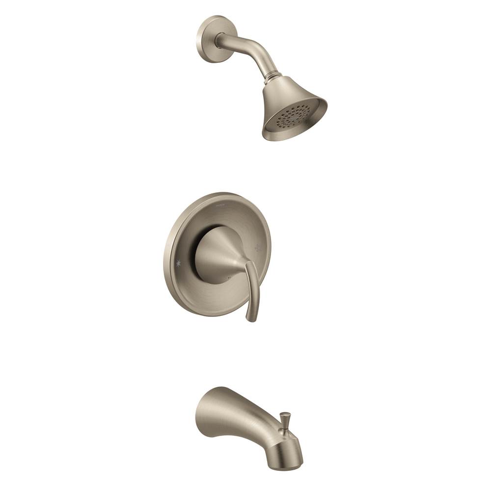 Moen Glyde Single-Handle Eco-Performance Posi-Temp Tub and Shower Faucet Trim Kit in Brushed Nickel (Valve Sold Separately)