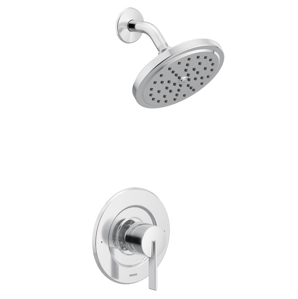 Moen Cia Posi-Temp Rain Shower 1-Handle with Eco-Performance Shower Only Faucet Trim Kit in Chrome (Valve Sold Separately)