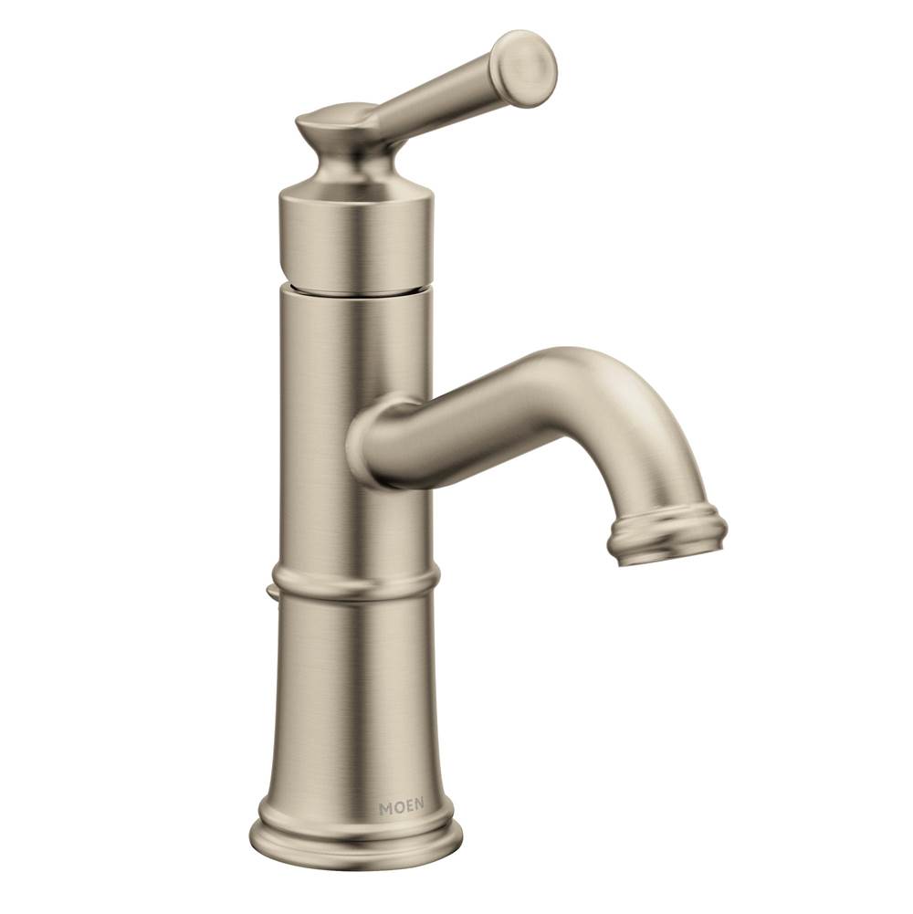 Moen Belfield One-Handle Bathroom Sink Faucet with Drain Assembly and Optional Deckplate, Brushed Nickel