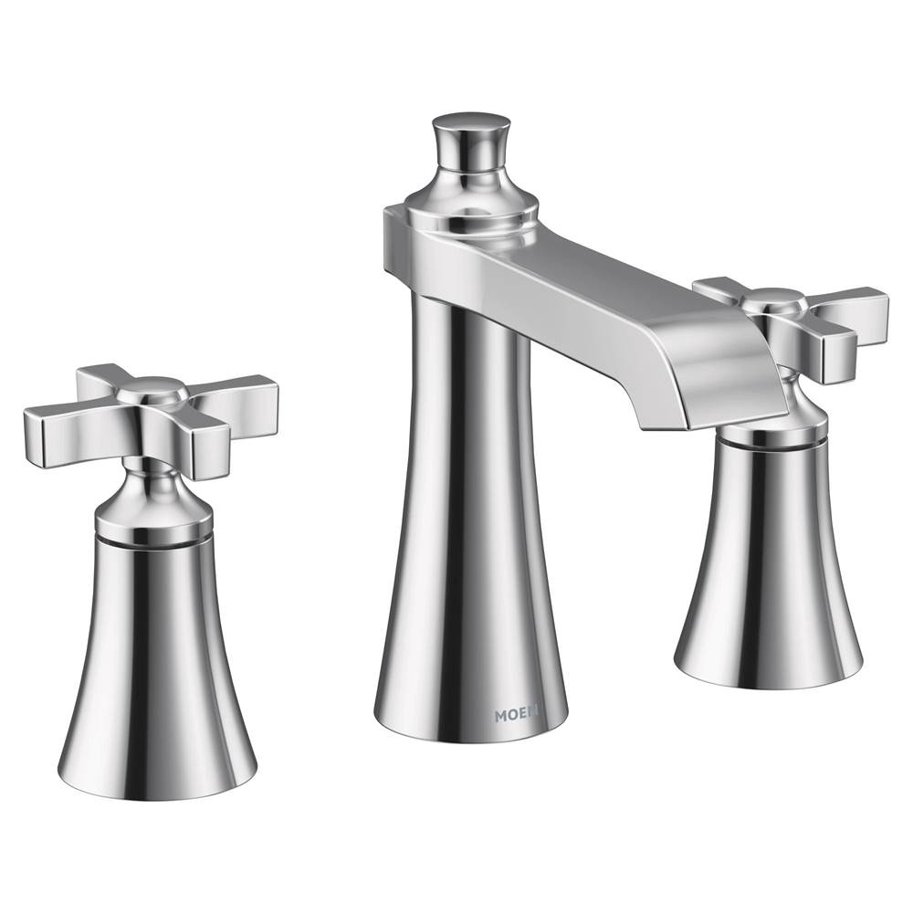 Moen Flara 8 in. Widespread 2-Handle High-Arc Bathroom Faucet Trim Kit in Chrome (Valve Sold Separately)