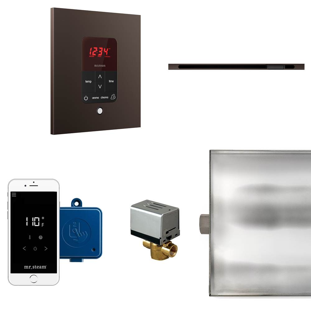 Mr. Steam Butler Linear Steam Shower Control Package with iTempoPlus Control and Linear SteamHead in Square Oil Rubbed Bronze