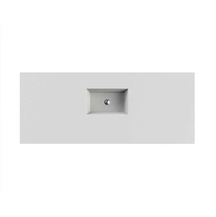 MTI Baths Petra 9 Sculpturestone Counter Sink Double Bowl Up To 80''- Gloss White