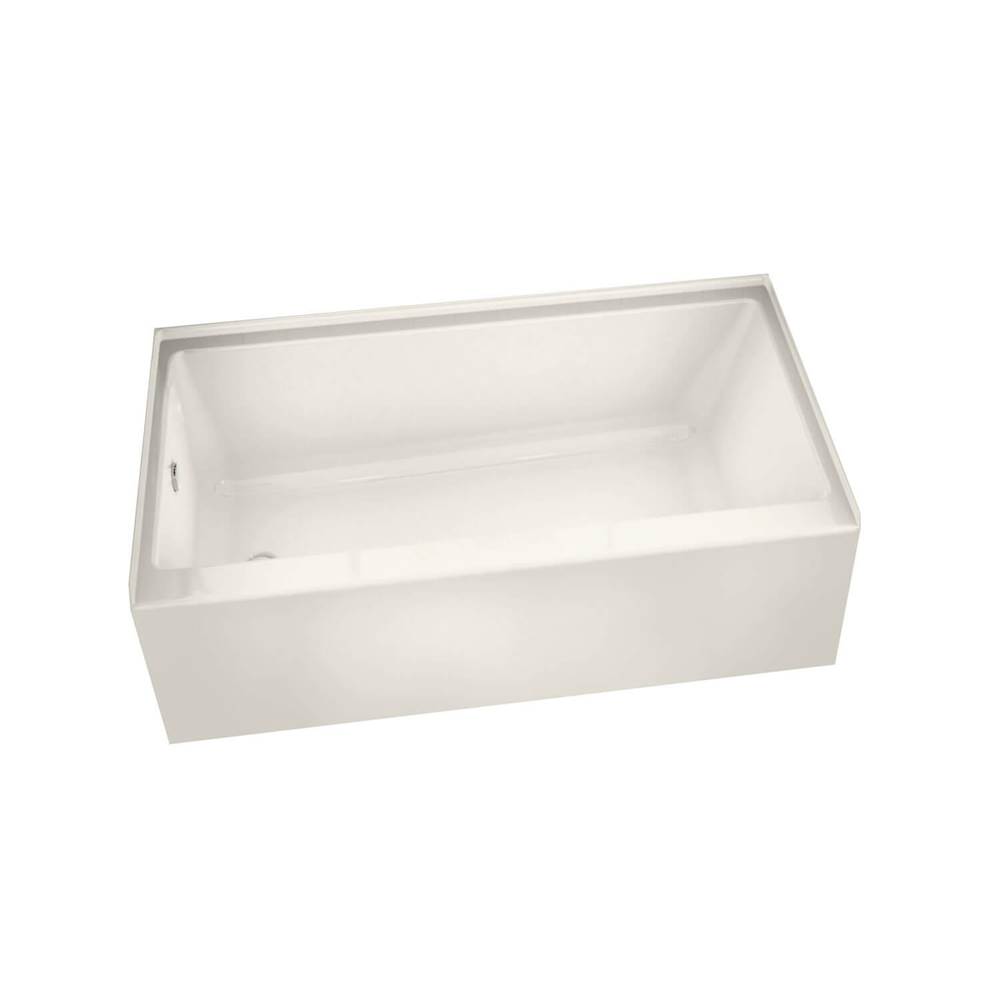 Maax Rubix 6032 AFR Acrylic Alcove Right-Hand Drain Bathtub in Biscuit