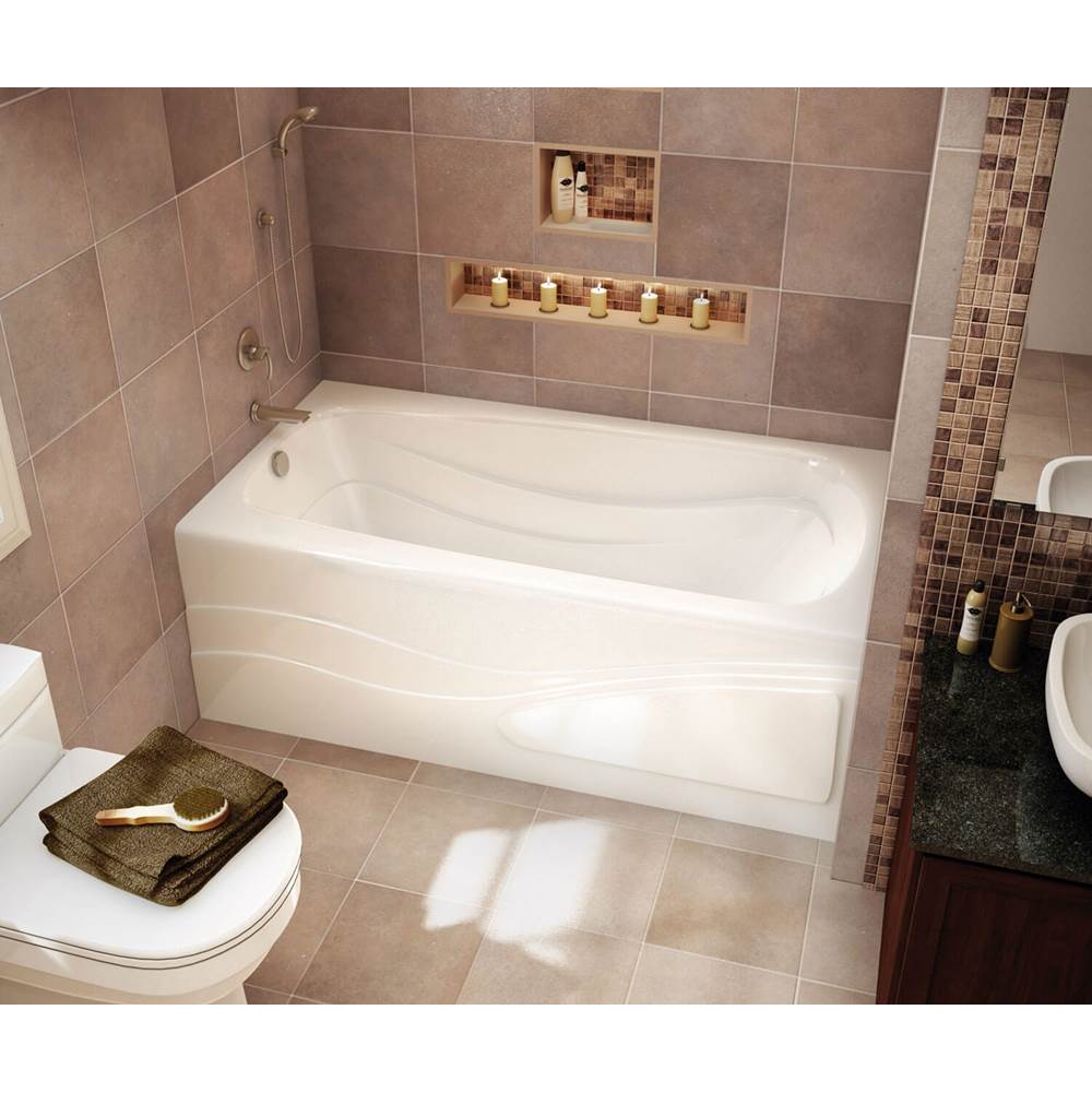 Maax Tenderness 6636 Acrylic Alcove Right-Hand Drain Combined Whirlpool & Aeroeffect Bathtub in White