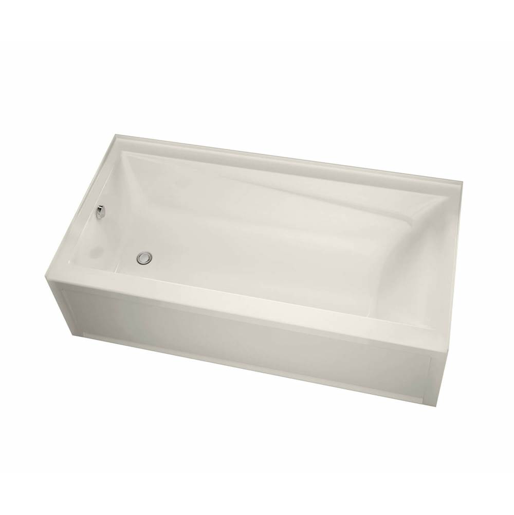 Maax Exhibit 7242 IFS AFR Acrylic Alcove Right-Hand Drain Whirlpool Bathtub in Biscuit