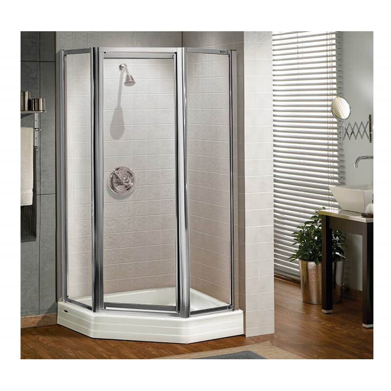 Maax Silhouette Plus Neo-angle 38 x 38-40 x 40 x 70 in Pivot Shower Door for Corner Installation with Clear glass in Chrome