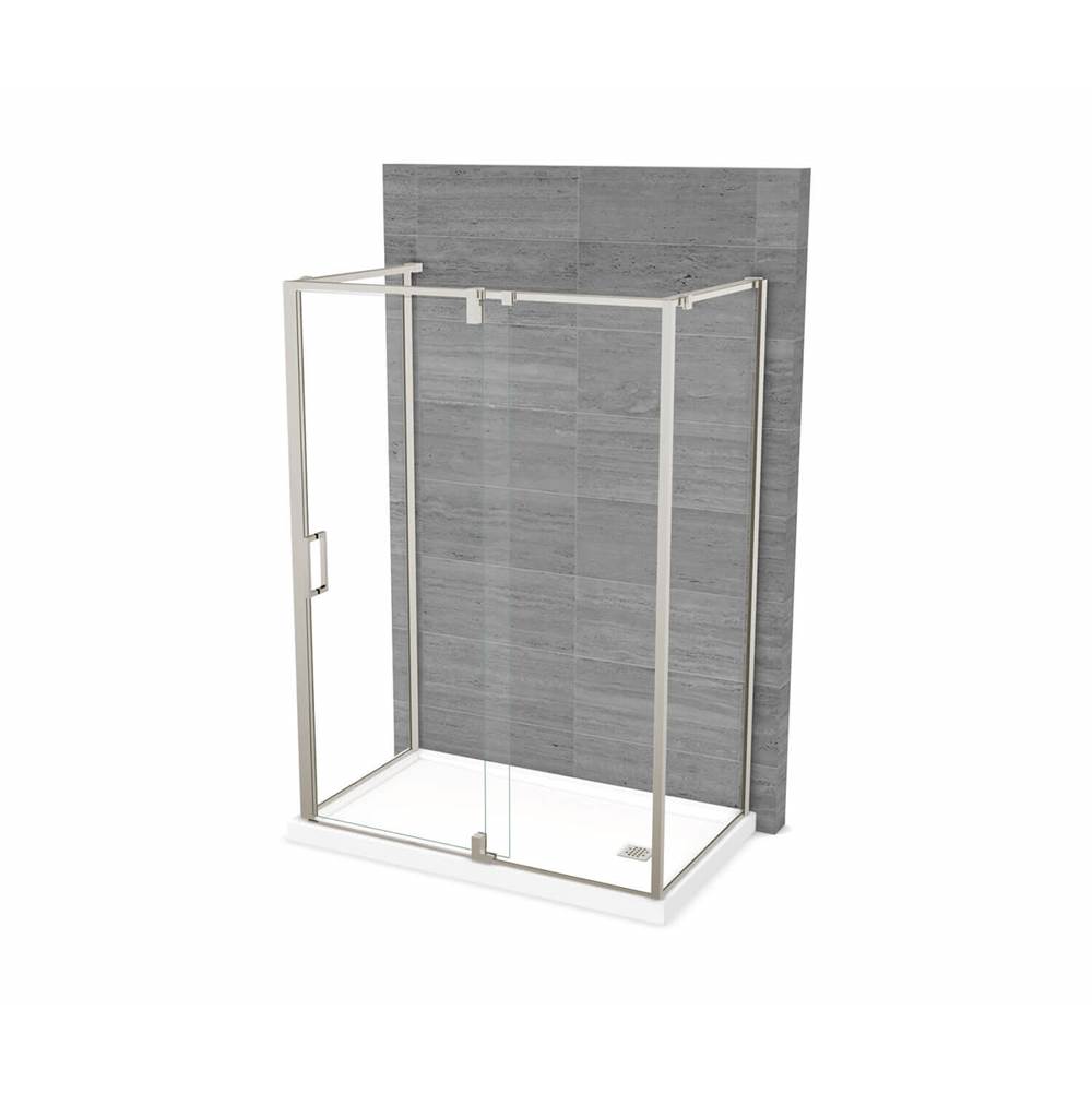 Maax ModulR 60 x 32 x 78 in. 8mm Pivot Shower Door for Wall-mount Installation with Clear glass in Brushed Nickel