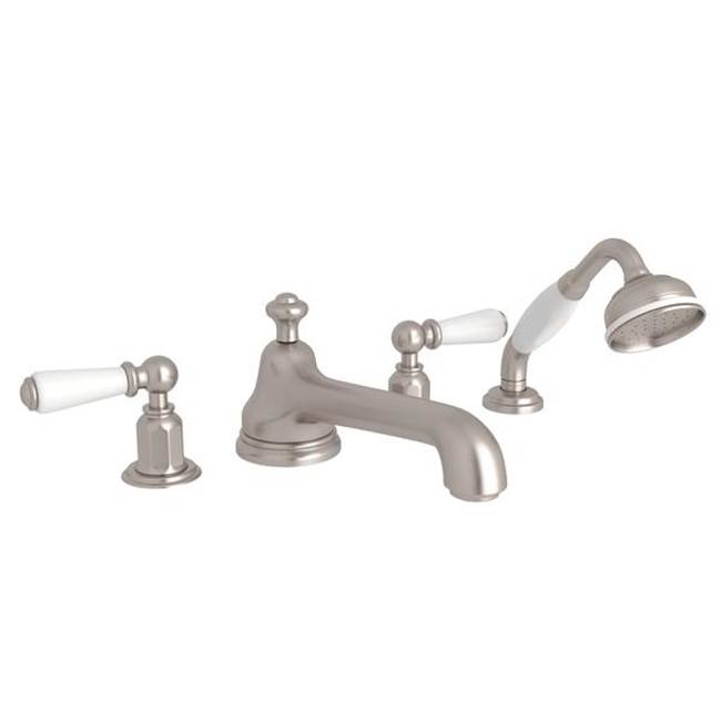 Rohl Edwardian™ 4-Hole Deck Mount Tub Filler With Low Spout
