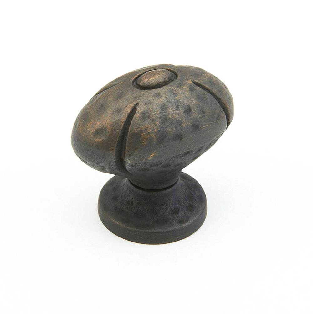 Schaub And Company Knob, Oval, Ancient Bronze, 1-1/4'' dia