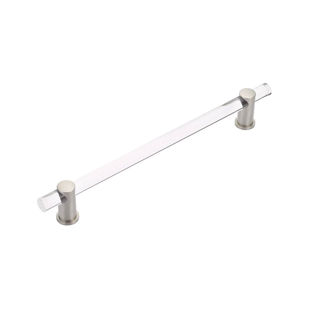 Schaub And Company Back to Back, Appliance Pull, NON-Adjustable Clear Acrylic, Satin Nickel. 12'' cc