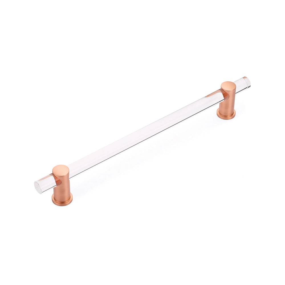 Schaub And Company Back to Back, Appliance Pull, NON-Adjustable Clear Acrylic, Brushed Rose Gold, 12'' cc