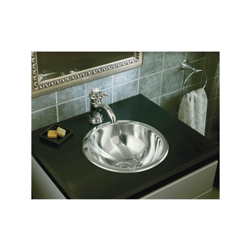 Sterling Plumbing Round Drop-In/Under-Mount Bathroom/Bar Sink