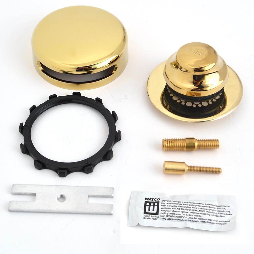 Watco Manufacturing Universal Nufit Innovator Fa Trim Kit - Silicone Polished Brass ''Pvd'' Grid Strainer 3/8-5/16 And No.10-24 Adapter Pins