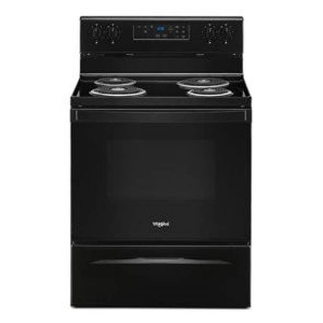 Whirlpool 4.8 Cu Ft, Self-Clean, Coil, 2-6'', 2-8'', Clock, Extra Large Window, Storage Drawer,Accubake