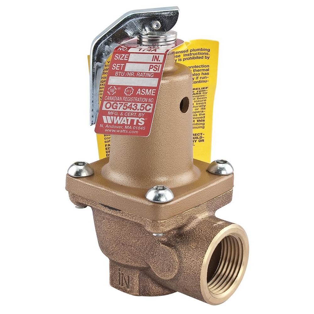 Watts 1 1/4 In Bronze Boiler Pressure Relief Valve, 55 psi, Threaded Female Connections
