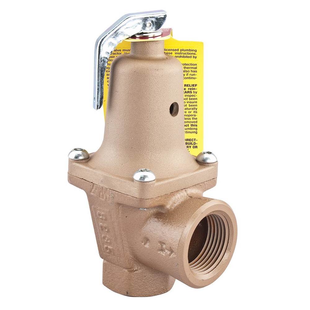 Watts 1 1/2 In Iron Boiler Pressure Relief Valve, 60 psi, Expanded Outlets