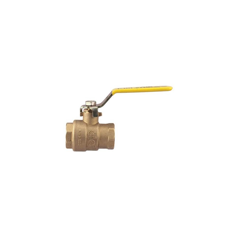 Watts 1/2 IN 2-Piece Full Port Brass Ball Valve, Female NPT End Connection, Lever Handle